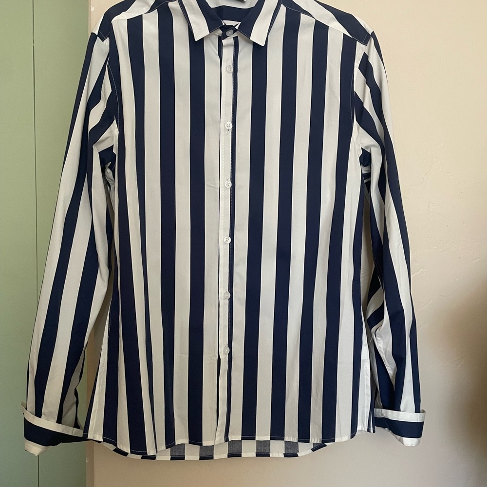 ASOS Blue and White Casual Button Down Shirt